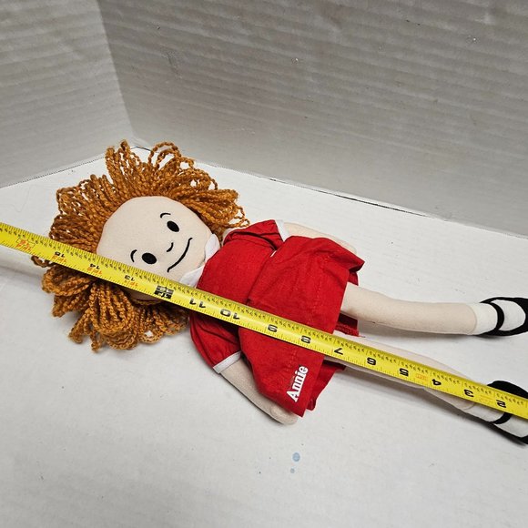 Raggedy Doll The Musical Annie Soft Plush Orange Yarn Hair Red Dress 15" - Picture 9 of 10